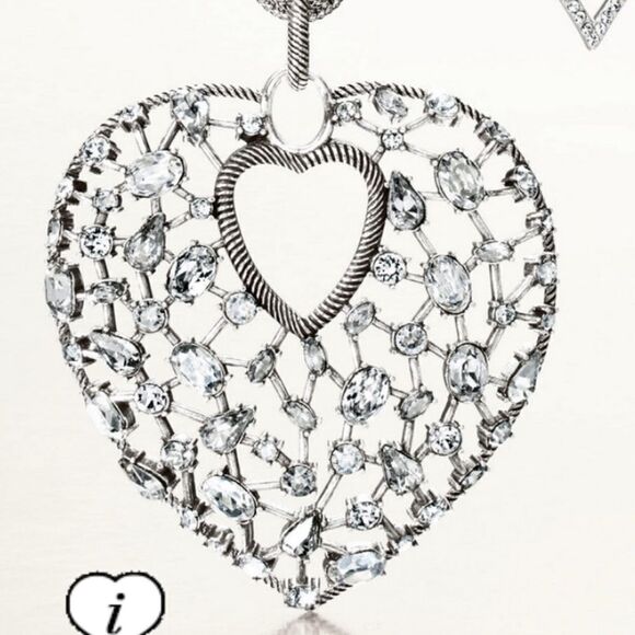 Brighton One Love Convertible Heart Necklace Silver NWT - Picture 2 of 13